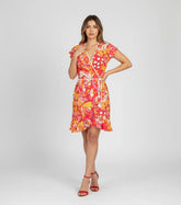 Decora Flounce Wrap Dress